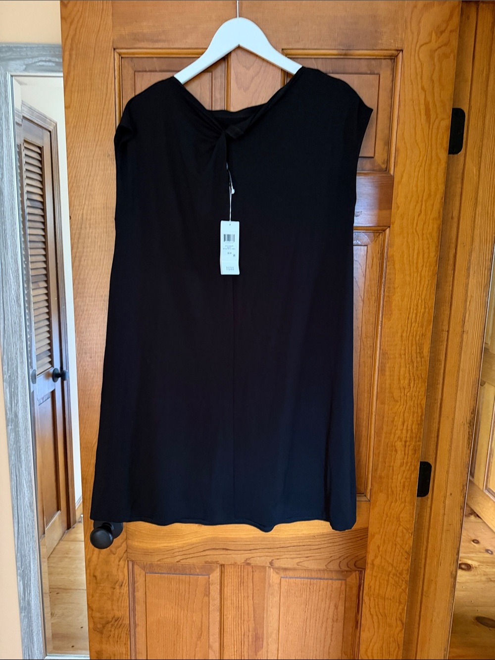 Eileen Fisher Black Bateau Neck Dress